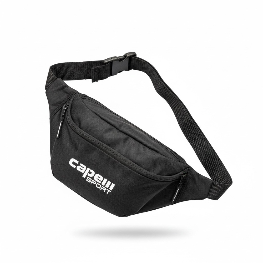 Capelli of New York Black Belt Bag with White Logo
